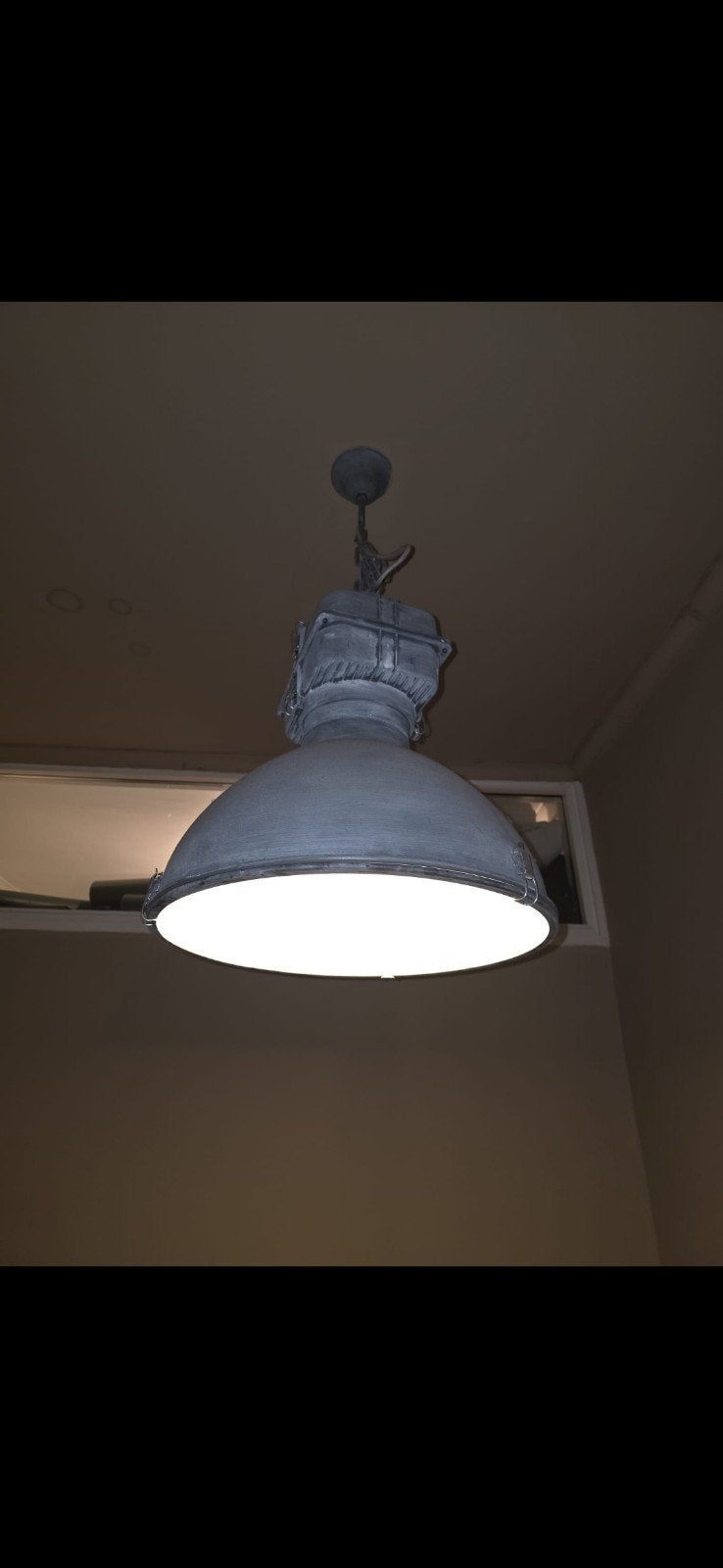 Grote industriële hanglamp, Ophalen, Zo goed als nieuw, Metaal, Industrieël
