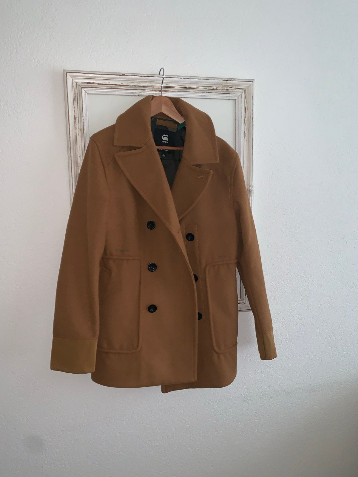 G-Star RAW Peacoat Wollen Jas Maat S Bruin Nieuw, Kleding | Heren, Jassen | Winter, Ophalen of Verzenden, Nieuw, Maat 46 (S) of kleiner
