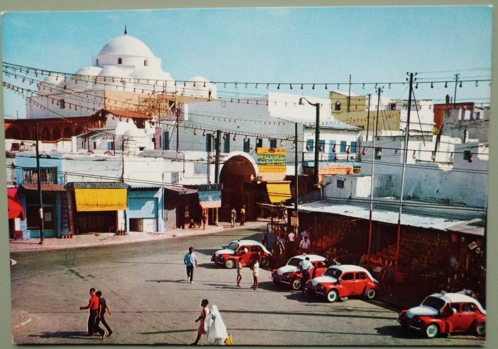 Tunis 1 - Tunesie - oude autos - Renault 4CV, Ophalen of Verzenden, 1960 tot 1980, Ongelopen, Buiten Europa