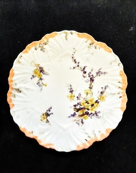Prachtig antiek porseleinen gebaksbordje dessertbordje, Ophalen of Verzenden