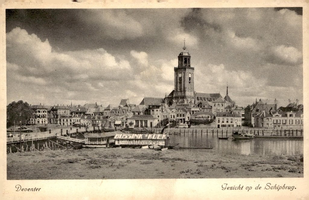 Deventer Gezicht op de Schipbrug #, Ophalen of Verzenden, 1920 tot 1940, Ongelopen, Overijssel