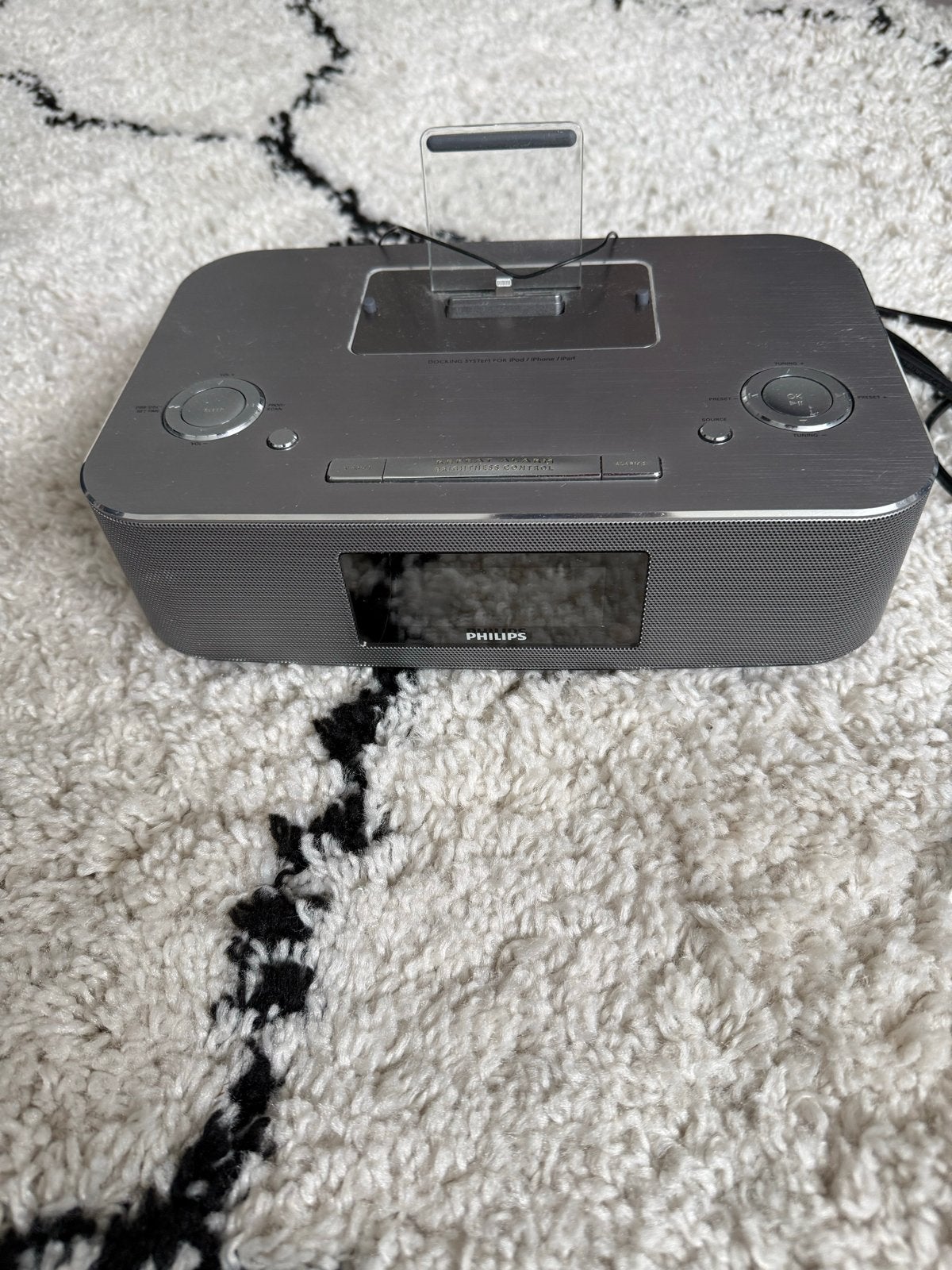Philips Microset met iPod/iPhone Dock en Radio, Philips, Gebruikt, Tuner of Radio, Ophalen of Verzenden