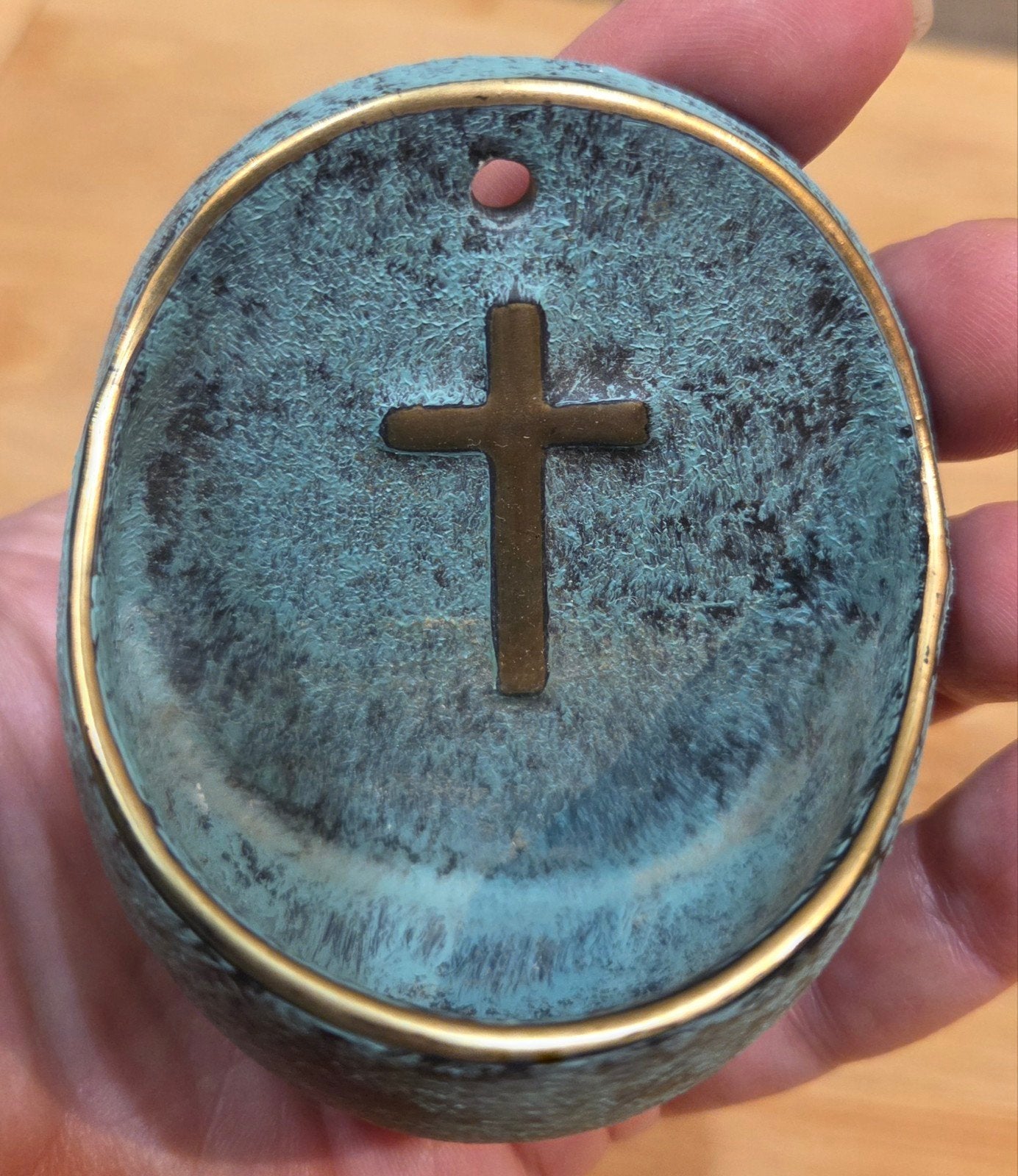 Oud wijwaterbakje W. Germany Sacrart Goebel 1956, Ophalen, Zo goed als nieuw, Beeld(je), Christendom | Katholiek