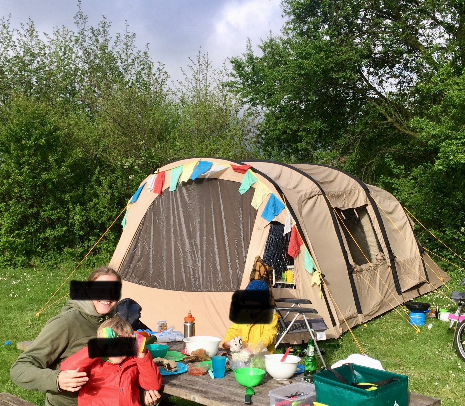 Tent 6-pers. opblaasbaar incl. pomp. Zeer goede staat!, Ophalen, Gebruikt, Tot en met 6