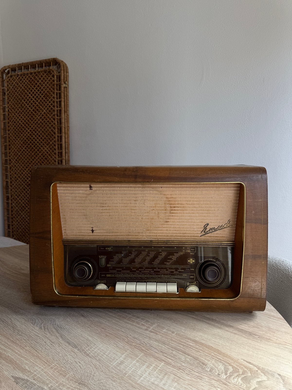 Vintage Emud Rekord 249 buizenradio Jaren '50 - werkend, Ophalen, Gebruikt, Radio