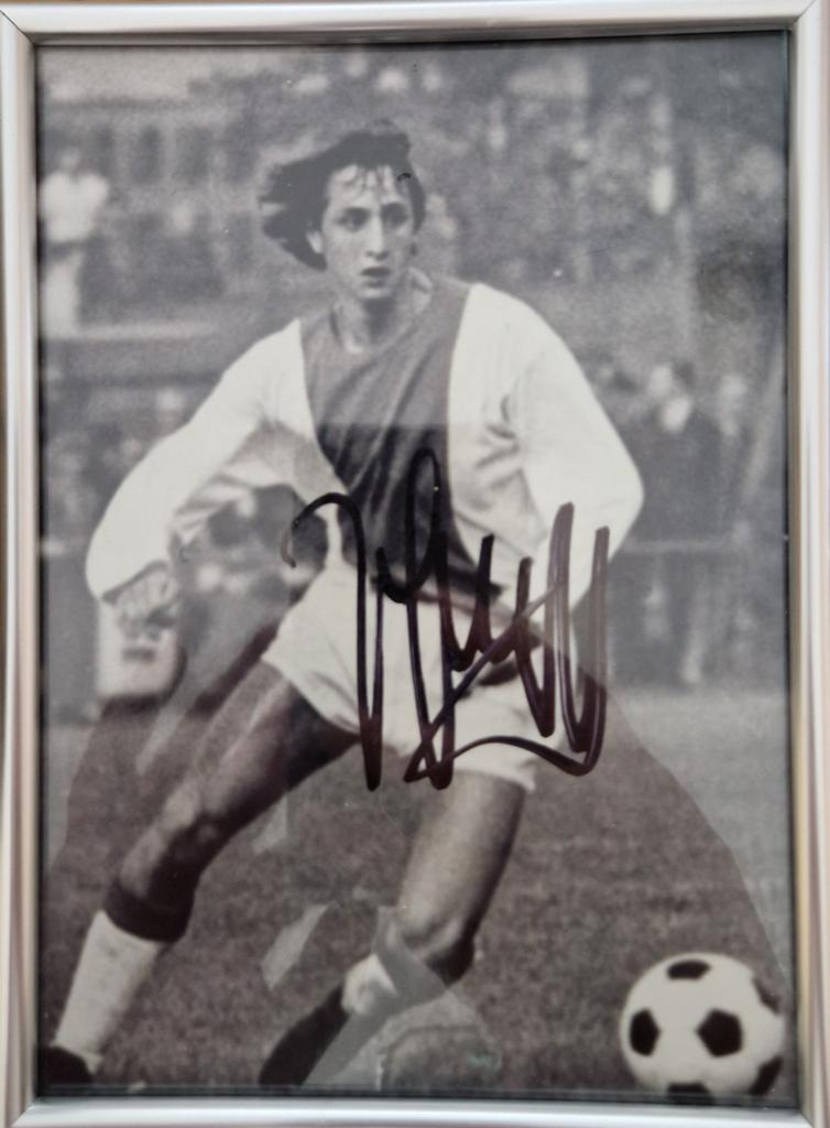 Johan Cruijff gesigneerde foto, Ophalen of Verzenden, Zo goed als nieuw, Ajax, Poster, Plaatje of Sticker