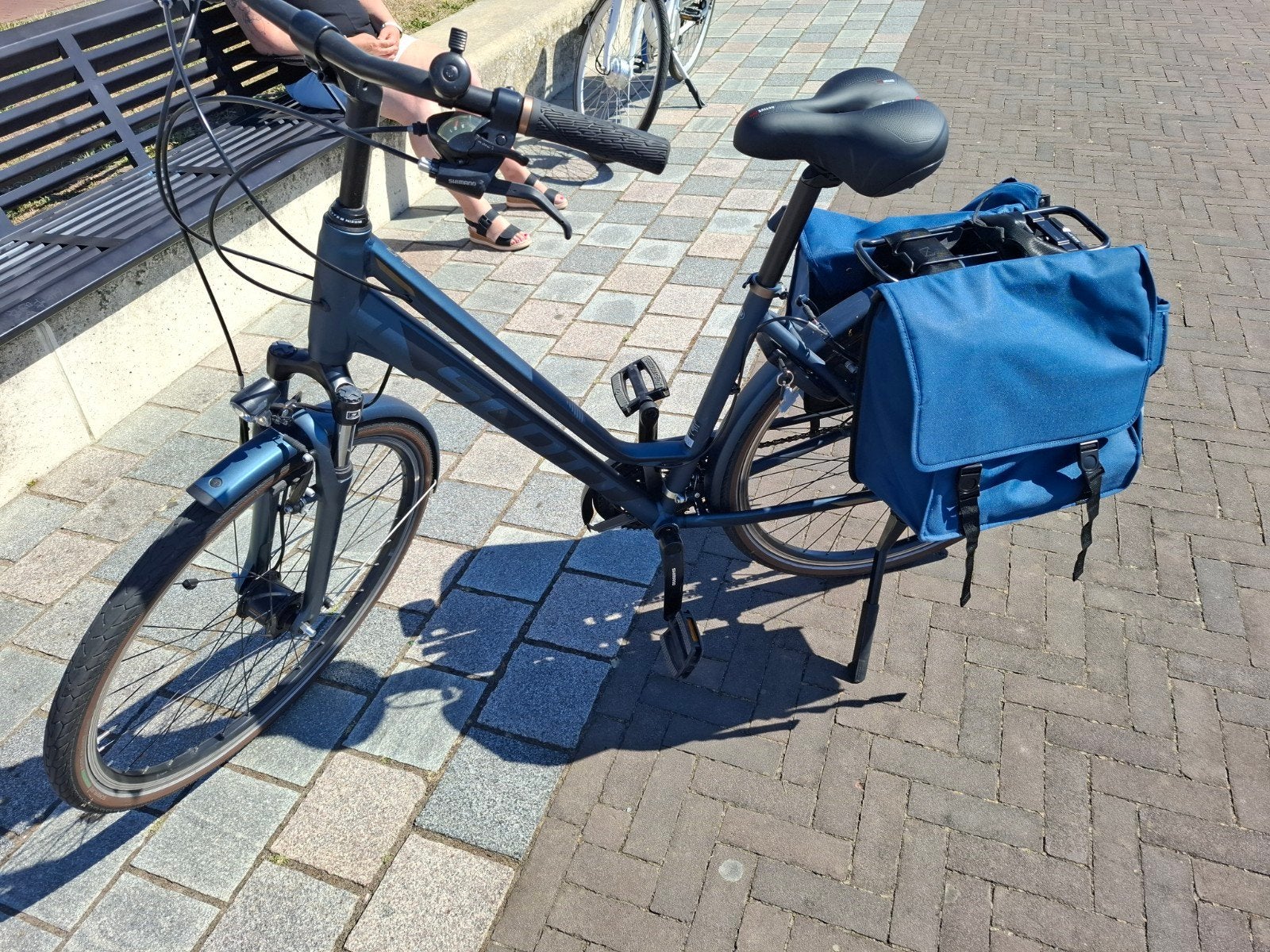 Scott damesfiets met 21 versnellingen en fietstassen, 28 inch, Gebruikt, Velgrem, Ophalen