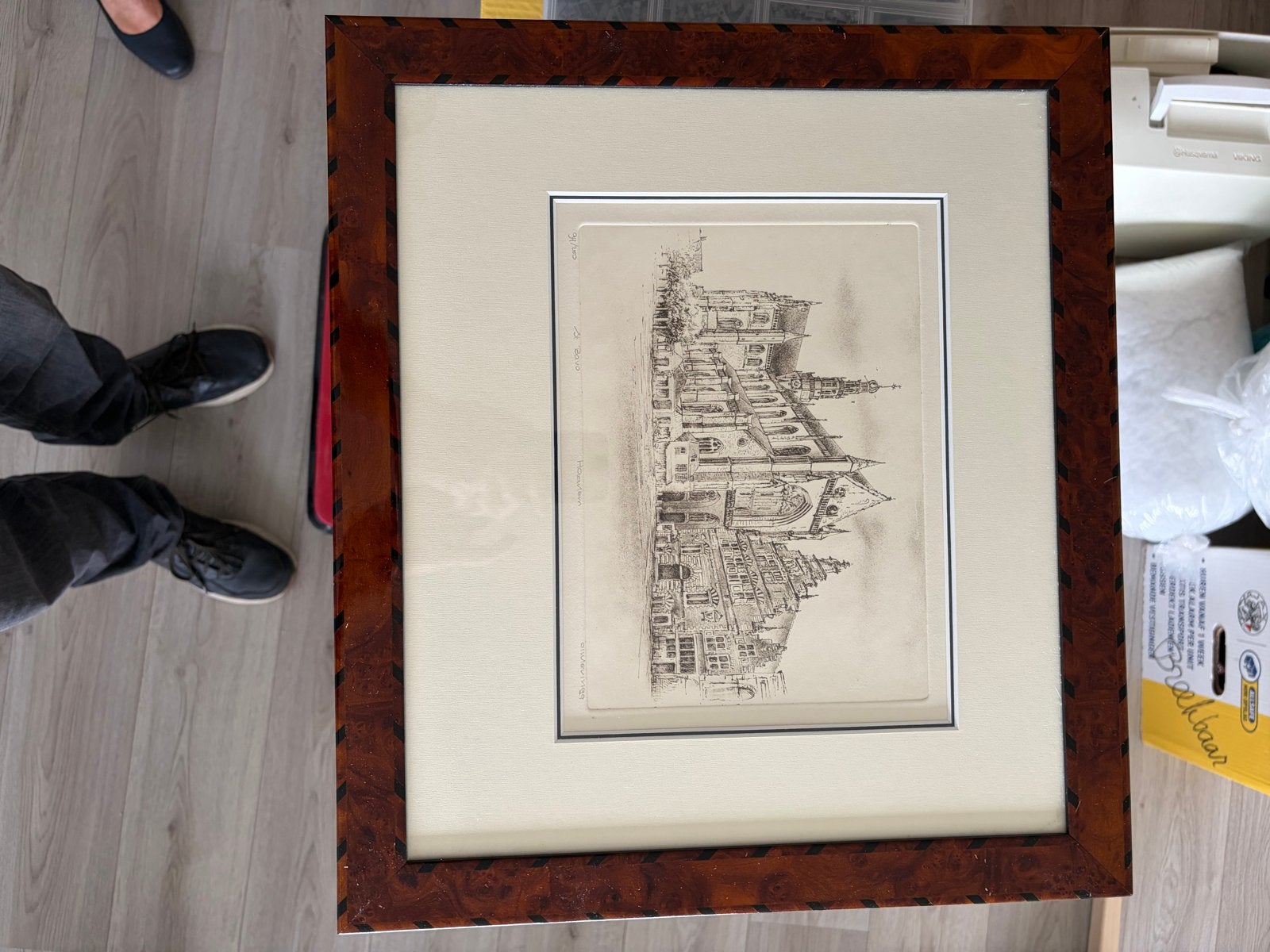 Ets van de Sint-Bavokerk in Haarlem door Olweinga, Antiek en Kunst, Kunst | Etsen en Gravures, Ophalen, Stadsgezicht, 1950 - 1999