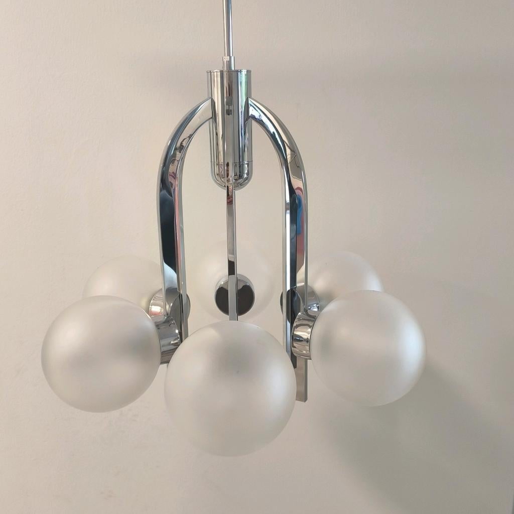 Sputnik Atomic Space Age Hanglamp 60s mid Gebr. Cosack, Ophalen, Minder dan 50 cm