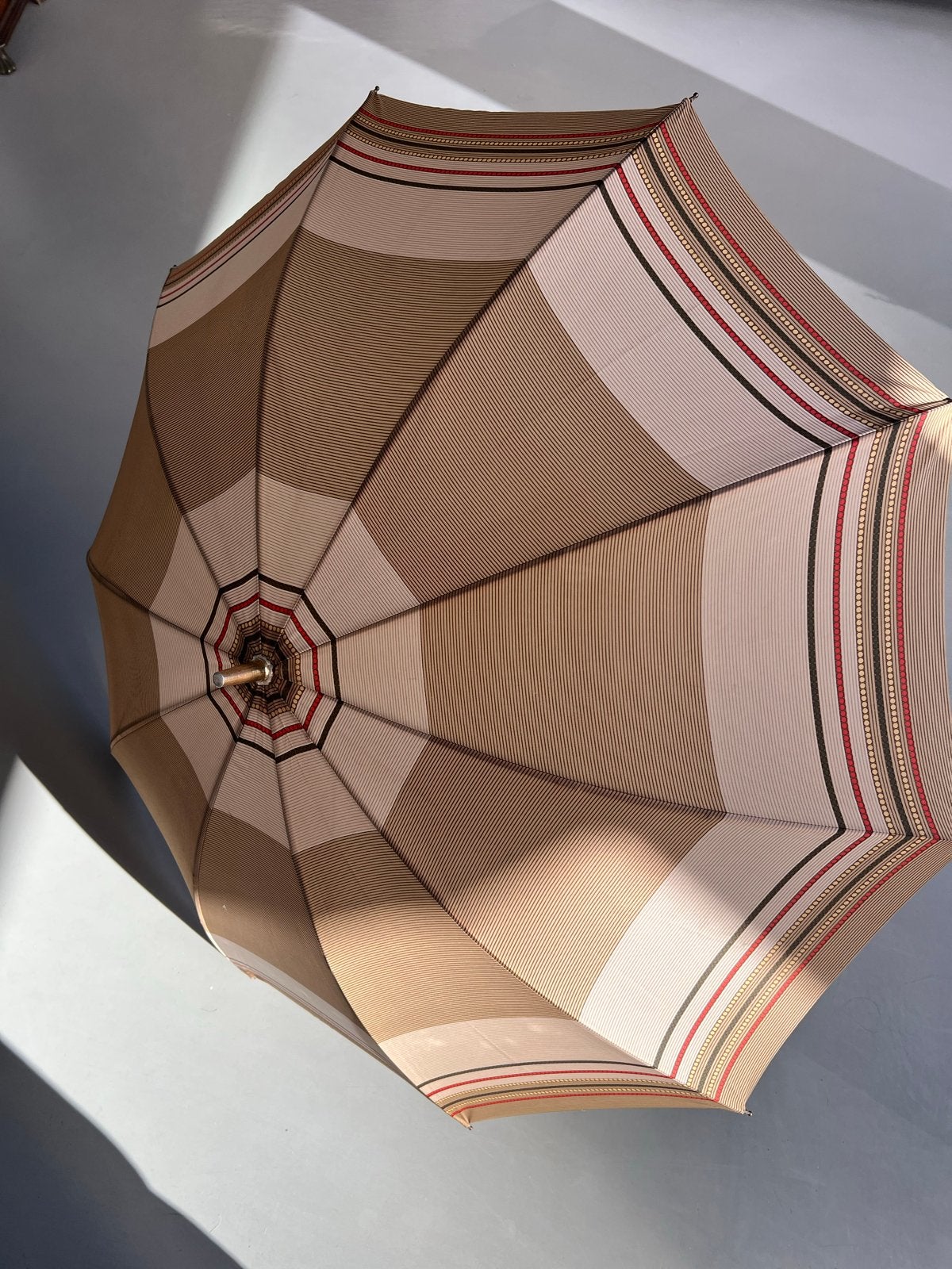 Vintage Parasol - Bruin gestreept, Ophalen, Gebruikt, Bruin
