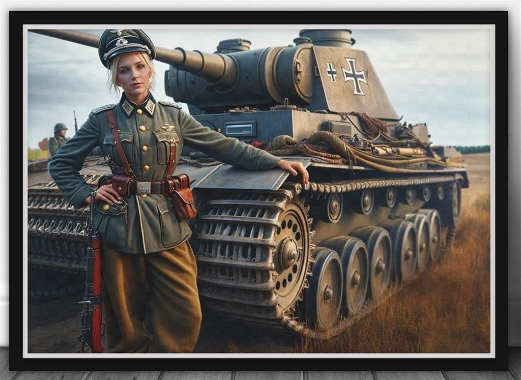 WW2 Duitse Soldate en Tank Grote 50x70cm Poster, Verzamelen, Militaria | Tweede Wereldoorlog, Verzenden, Duitsland, Foto of Poster