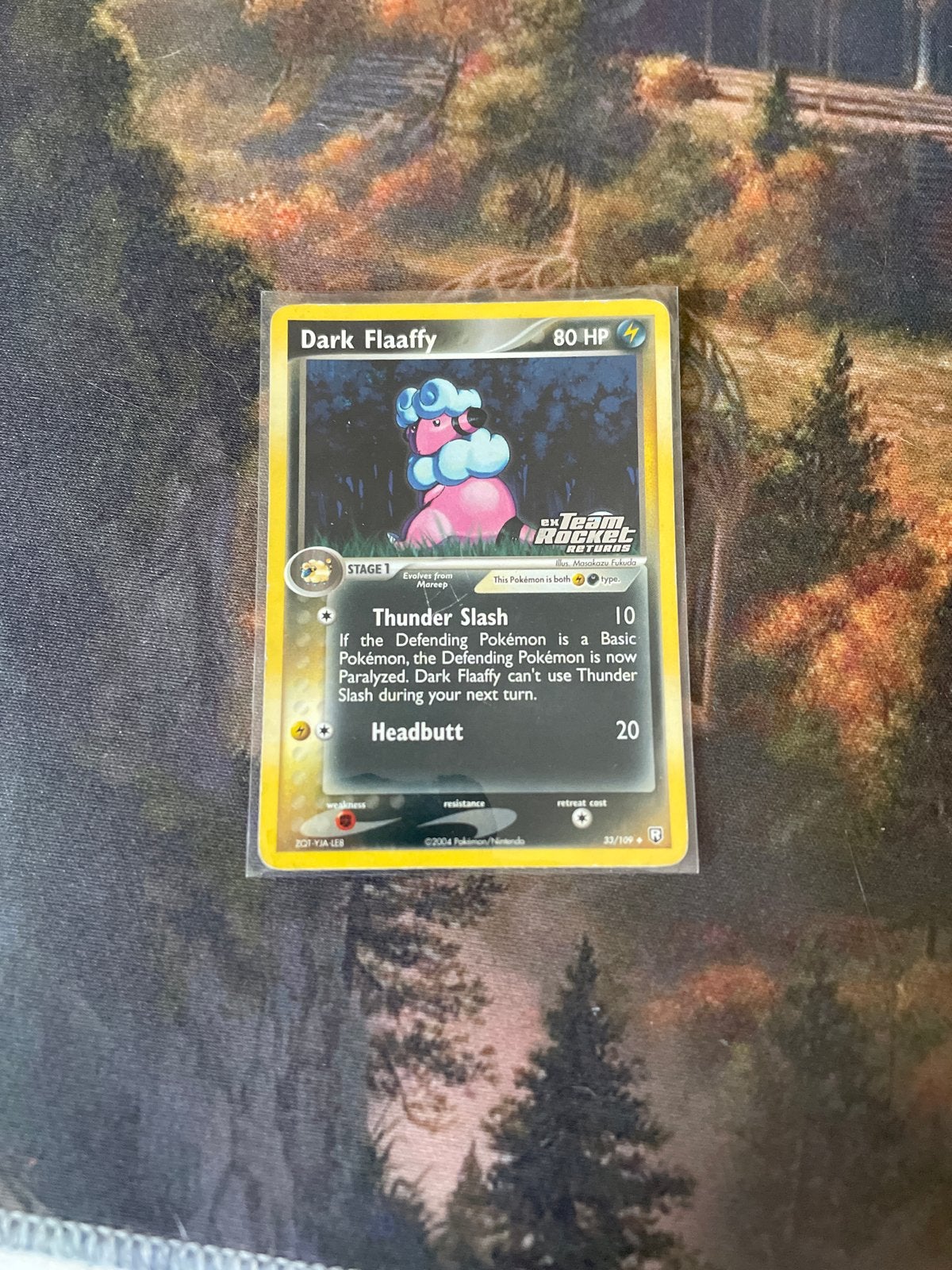 Dark Flaaffy 33/109 Team Rocket Returns Pokémon Kaart, Ophalen of Verzenden, Gebruikt, Losse kaart