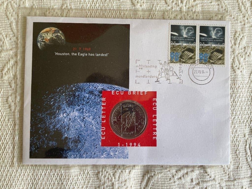 Numisbrief, Houston, The Eagle Has Landed, Postzegels en Munten, Ophalen of Verzenden