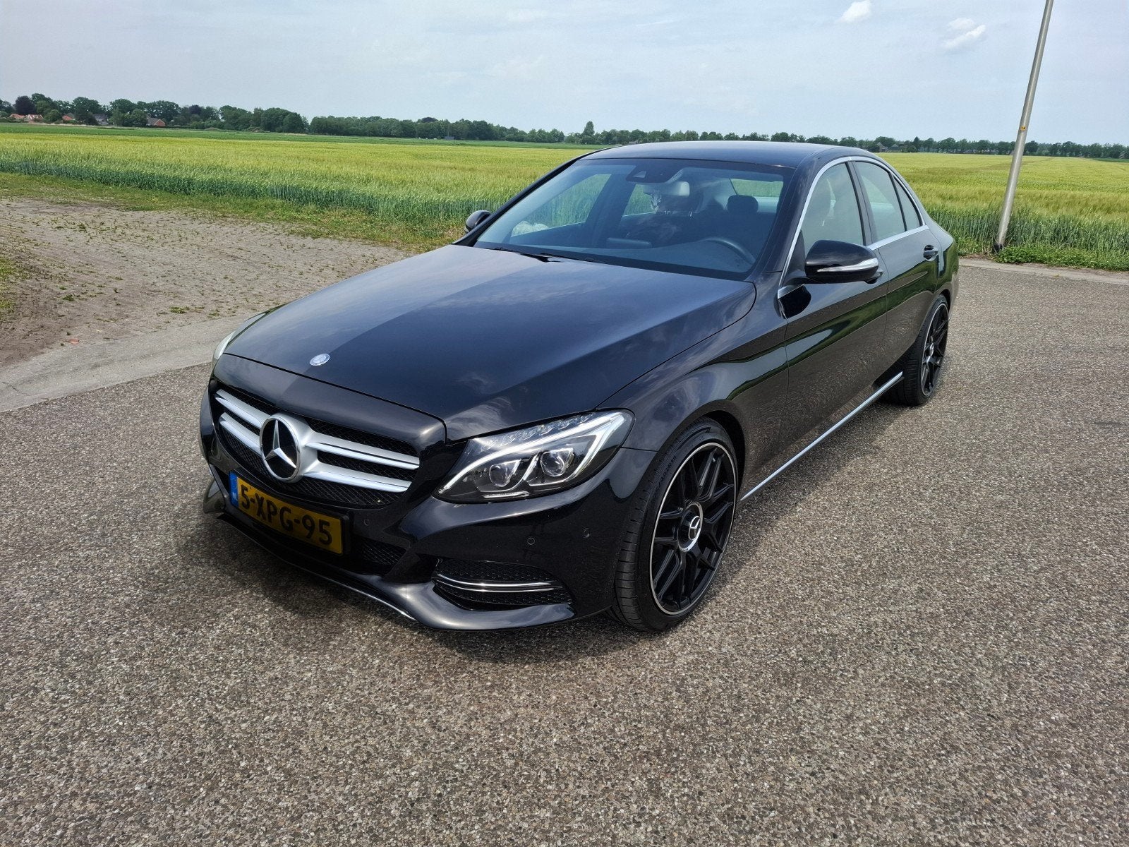 Mercedes-Benz C-Klasse C180 1.6 115KW 2014 Zwart, Auto's, Achterwielaandrijving, 4 cilinders, Zwart, Bedrijf