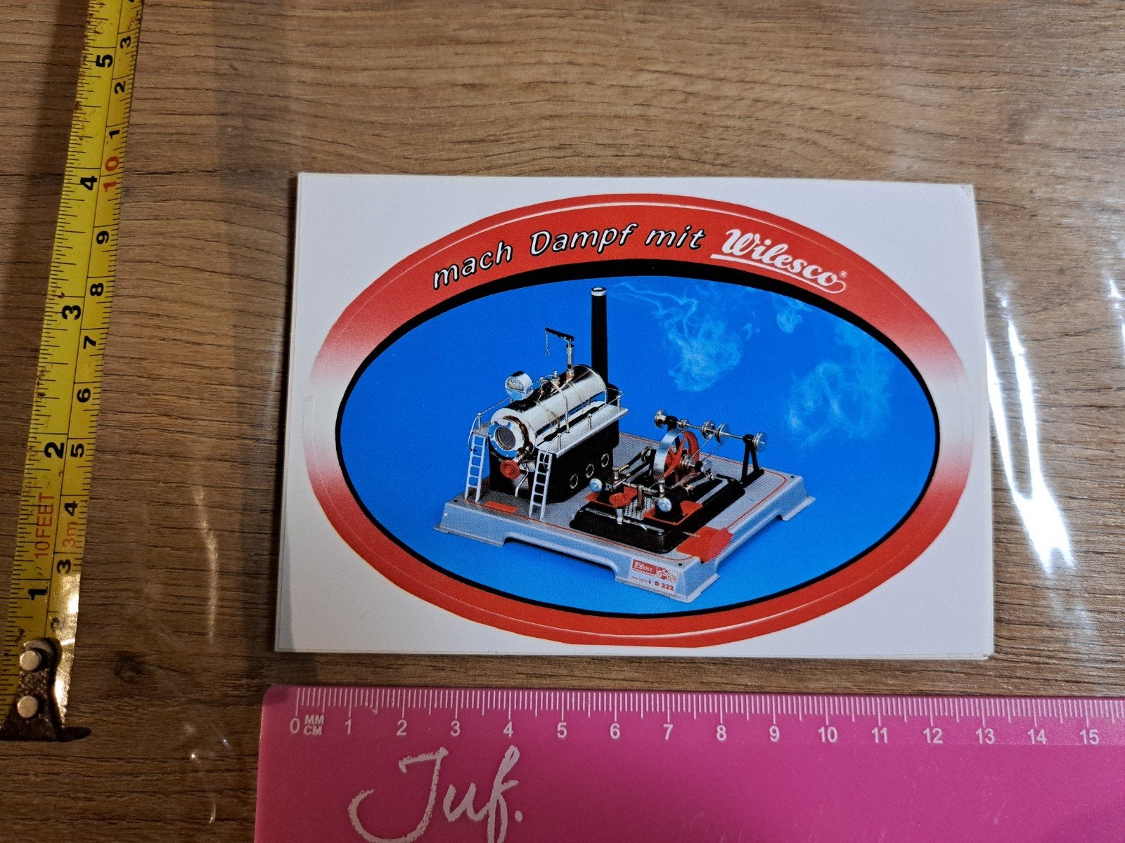 Sticker mach Dampf mit Wilesco blauw stoommachine, Ophalen of Verzenden, Zo goed als nieuw, Bedrijf of Vereniging