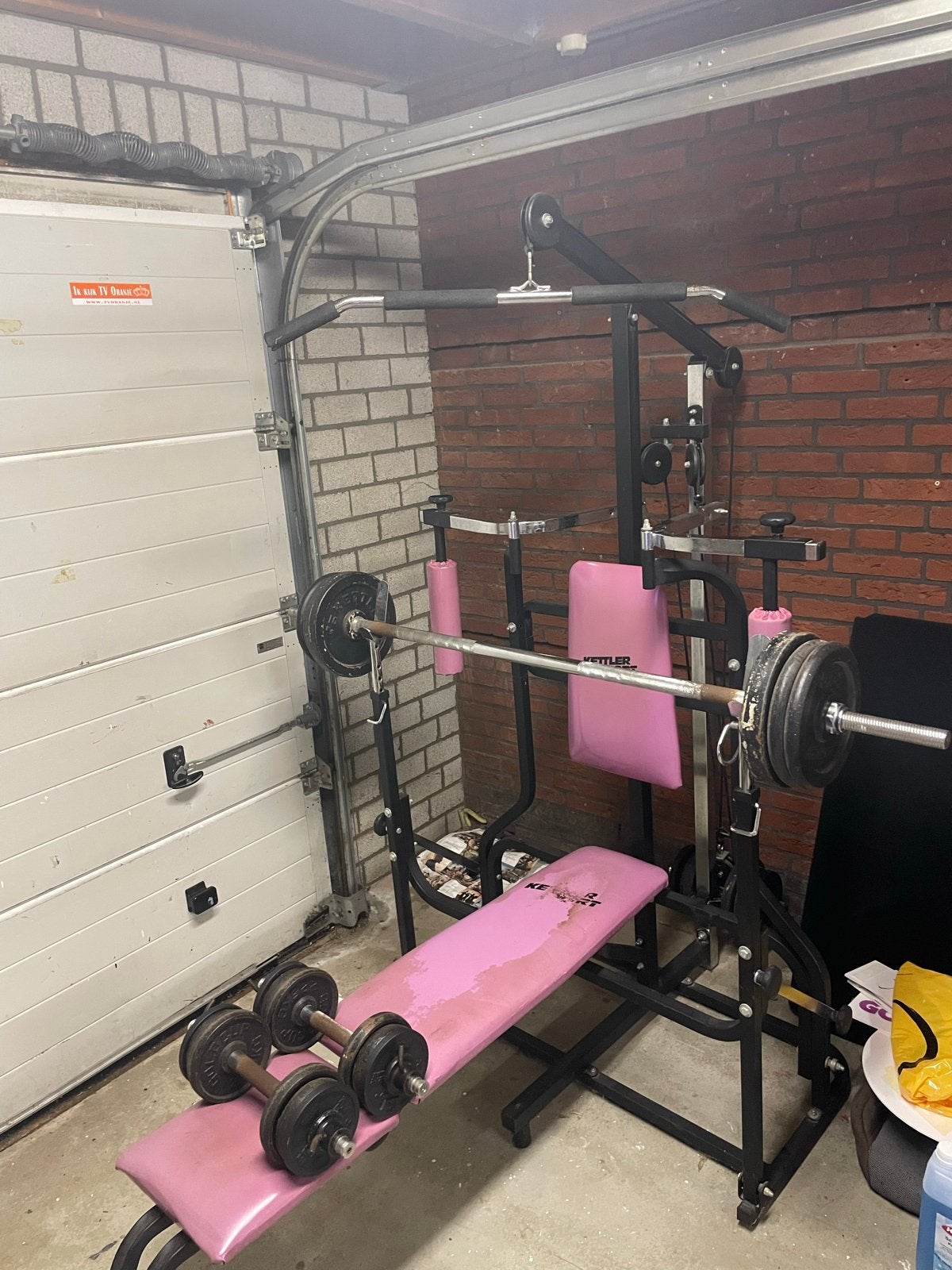Kettler Sport Krachtstation met Halters en Gewichten, Sport en Fitness, Ophalen, Gebruikt, Armen, Fitnessbank