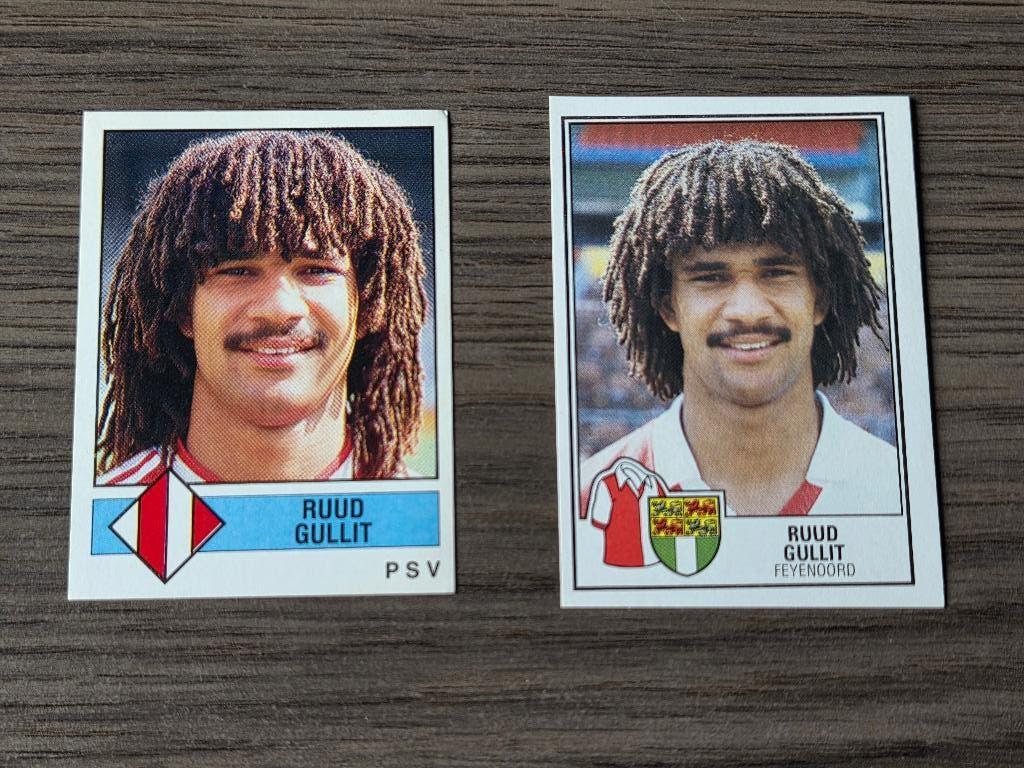 2x Ruud Gullig panini stickers 1985 & 1987 PSV Feyenoord, Ophalen of Verzenden, Zo goed als nieuw, Feyenoord, Poster, Plaatje of Sticker