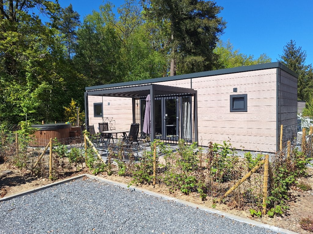 Huisje met airco hottub/coldtub Drenthe aan Nationaal Park, In bos, Wasmachine, Recreatiepark, Chalet, Bungalow of Caravan