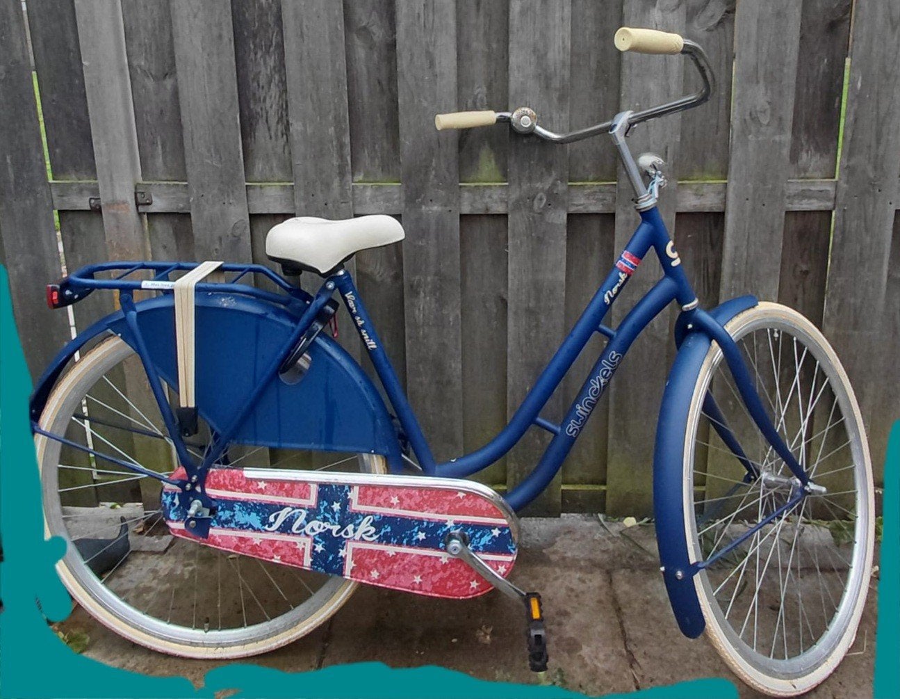 Blauwe damesfiets met uniek Norsk design, Terugtraprem, 50 tot 53 cm, Ophalen, Overige merken