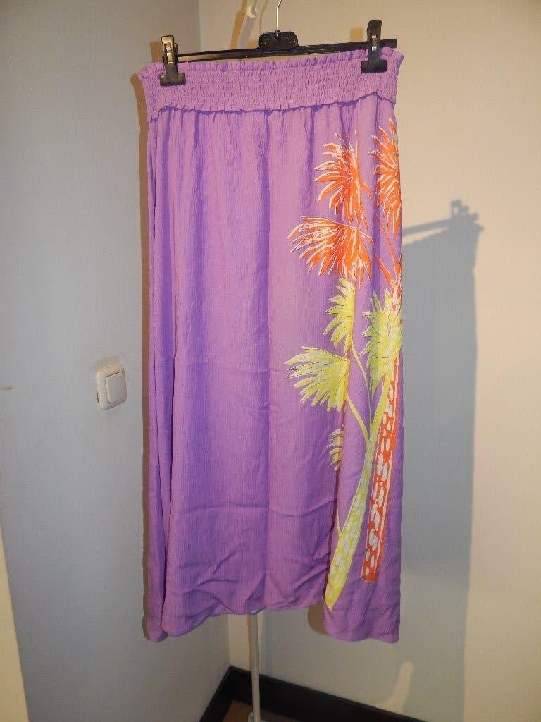 Pom Amsterdam lange rok paars mooie palm print M