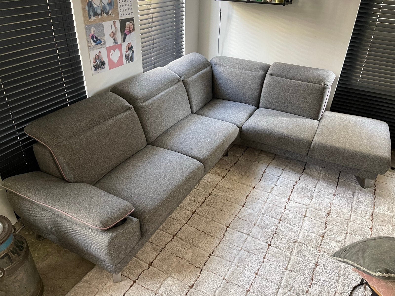 Xooon hoekbank met verstelbare leuning en uitschuifbare zitt, Ophalen, Gebruikt, 100 tot 125 cm, Hoekbank