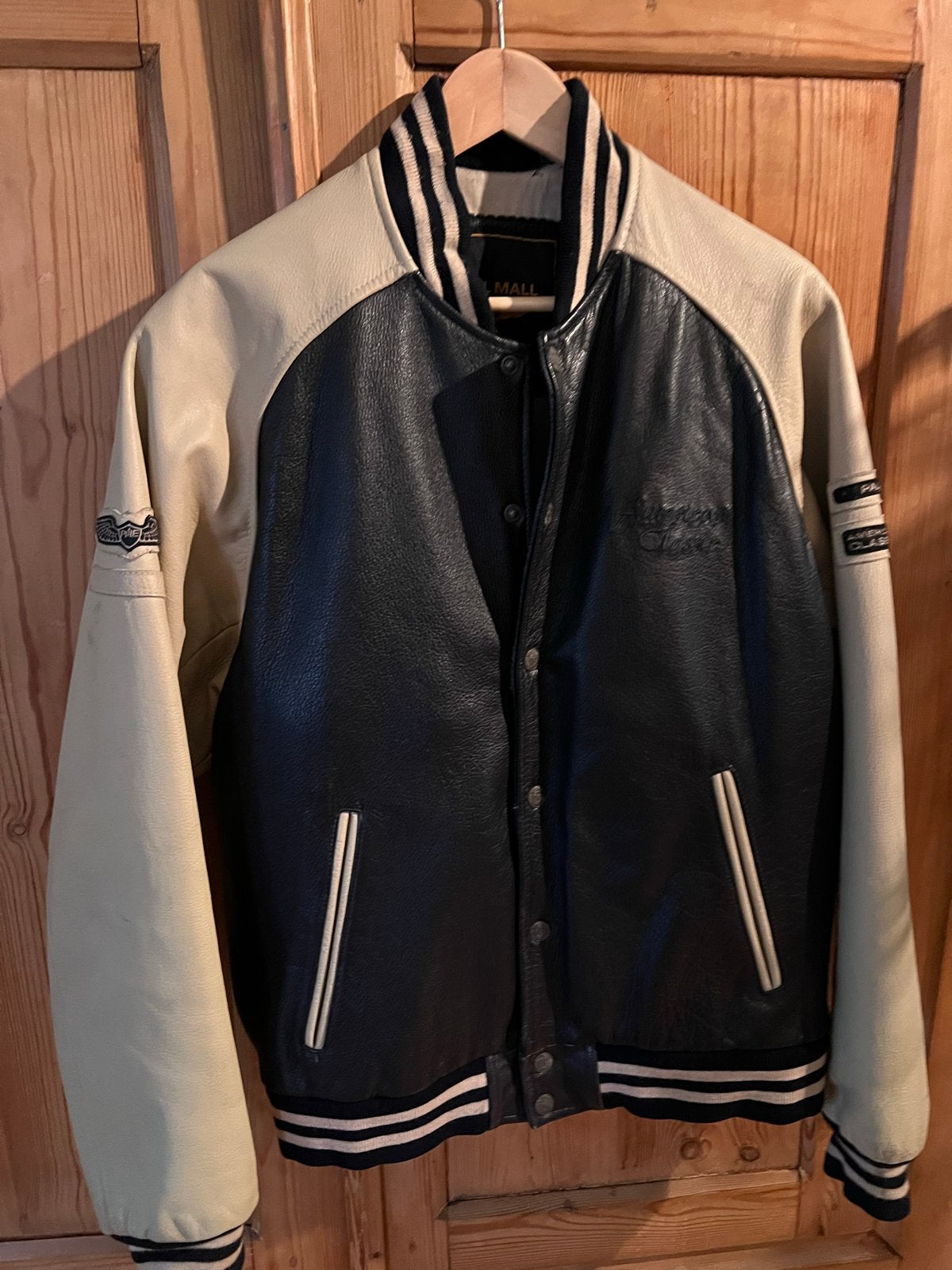 Pall Mall American Classic Leren College Jas - Maat L, Ophalen of Verzenden, Gedragen, Maat 52/54 (L), Zwart