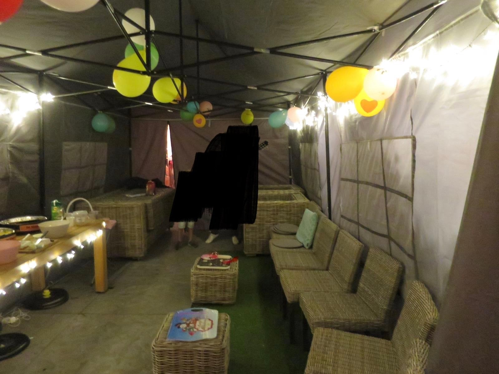 Partytent Easy Up 3x6m Zwart/Lichtgrijs met Zijwanden, Tuin en Terras, Partytenten, Ophalen, Opvouwbaar, Partytent, Minder dan 4 meter