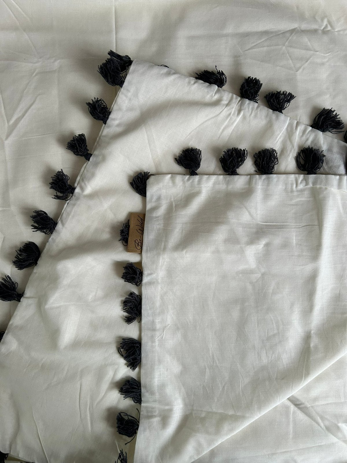 Nieuw Dindi Home Dekbedovertrek+Kussensloop Franjes140x220cm, Eenpersoons, Wit, Dekbedovertrek, Katoen