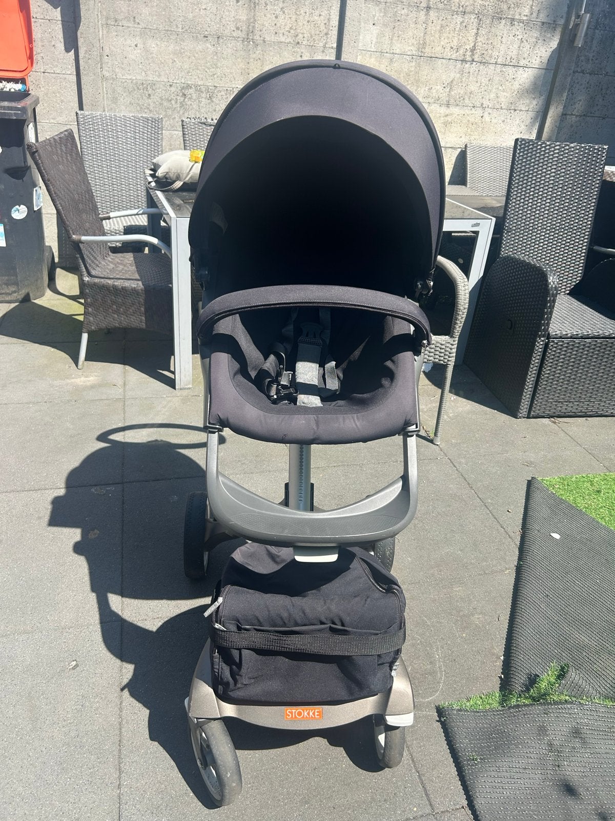 Stokke Xplory Kinderwagen - Zwart, Gebruikt, Verstelbare duwstang, Ophalen, Kinderwagen