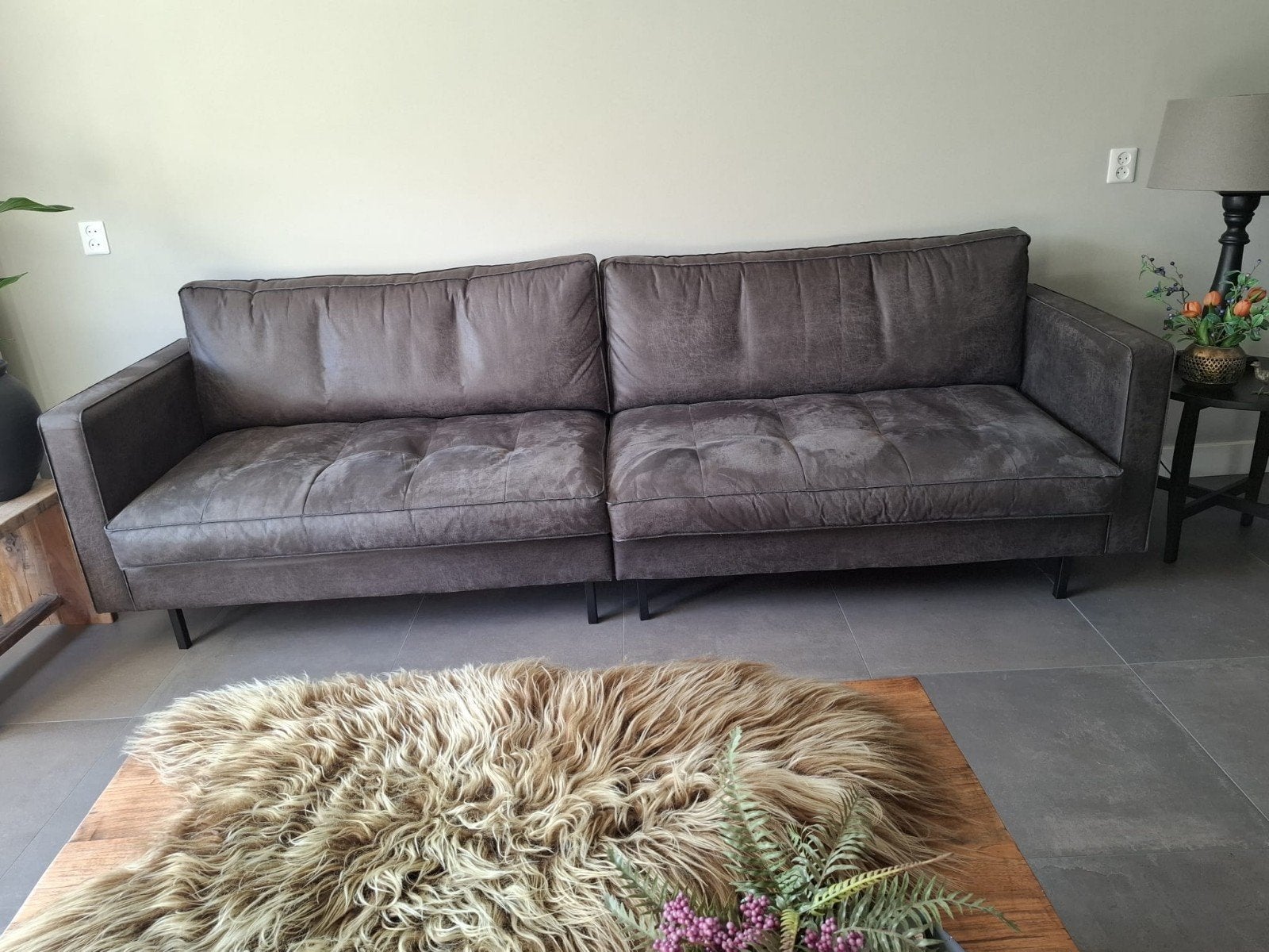 Prachtige Ricardo classic (ecoleren) bank - 275 cm breed, Ophalen, Overige materialen, 250 tot 300 cm, Driepersoons