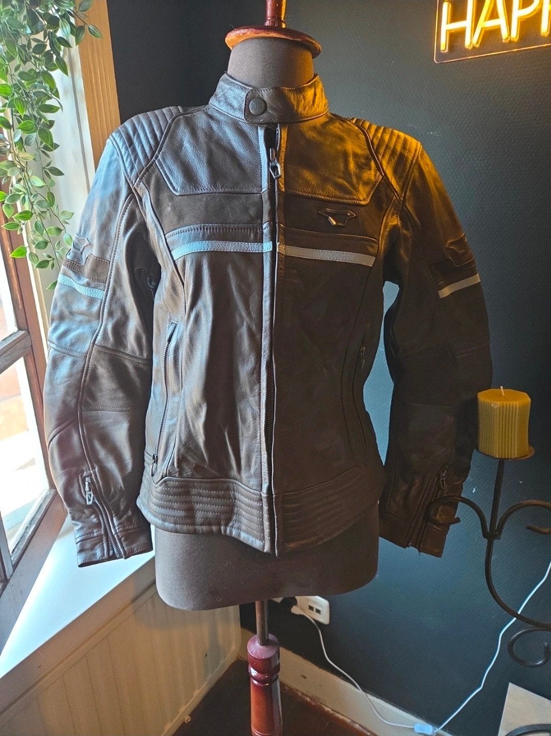 Nieuwe Macna motorjas dames - Bruin leer, maat L, Jas | leer, Ophalen of Verzenden, Nieuw zonder kaartje, Dames