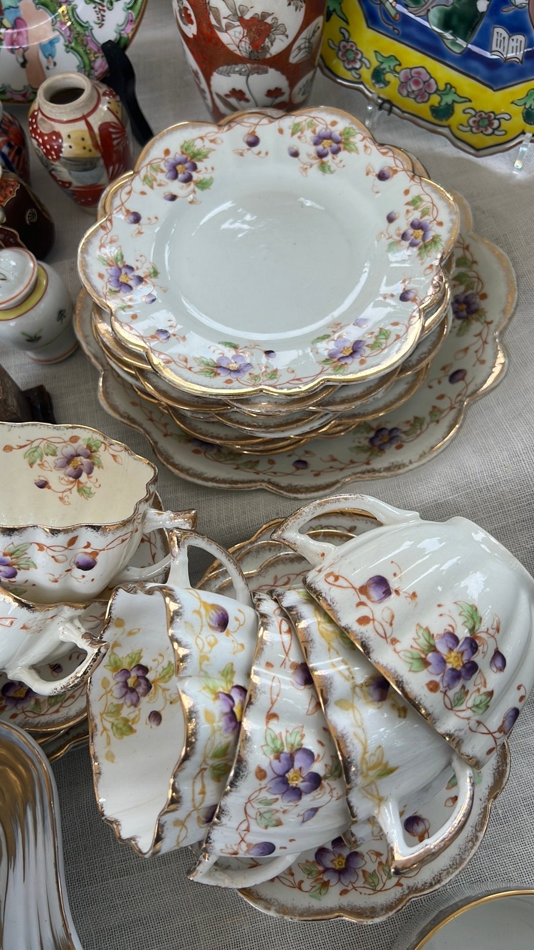 Prachtig vintage Melba China servies uit Engeland, Ophalen of Verzenden, Zo goed als nieuw, Porselein, Kop en/of schotel