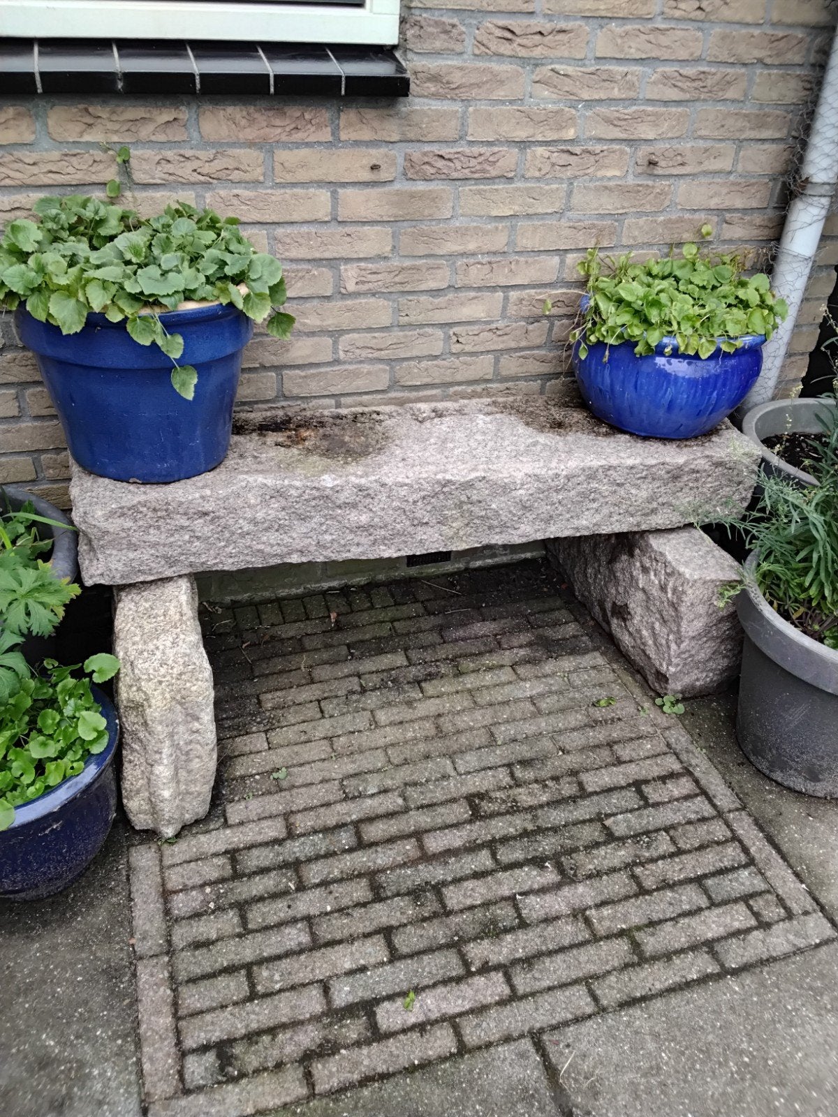 3 tot bank gemaakte losse stenen bielzen, Tuin en Terras, Ophalen, Gebruikt, Natuursteen, Terrastegels
