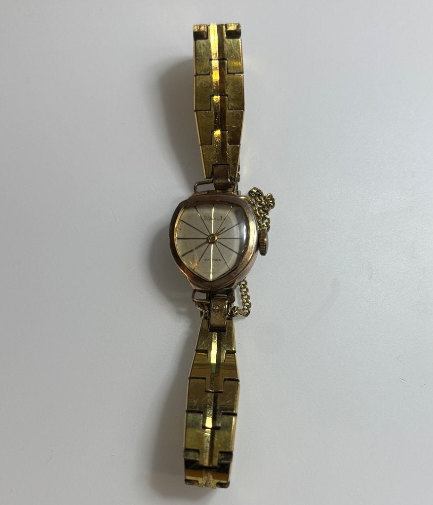 Vintage Stabilo dameshorloge uit  jaren 50/60., Overige merken, Staal, Polshorloge, Verguld