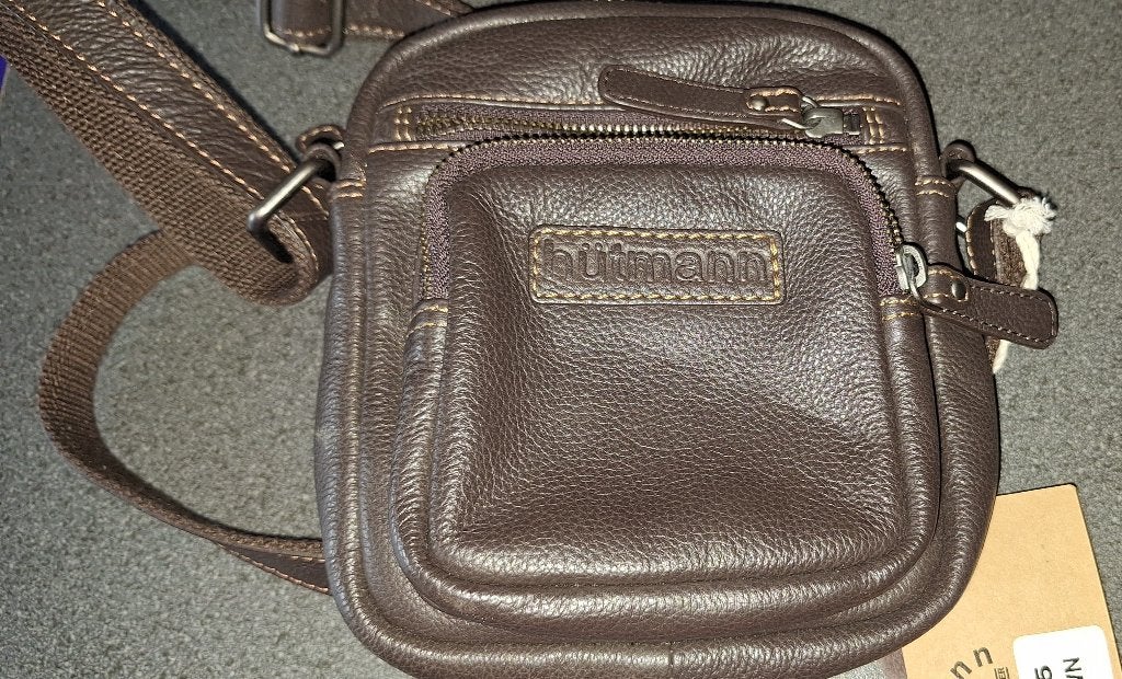 Te koop: Donkerbruine lederen handtas voor heren, Overige merken, Bruin, Nieuw, Ophalen of Verzenden