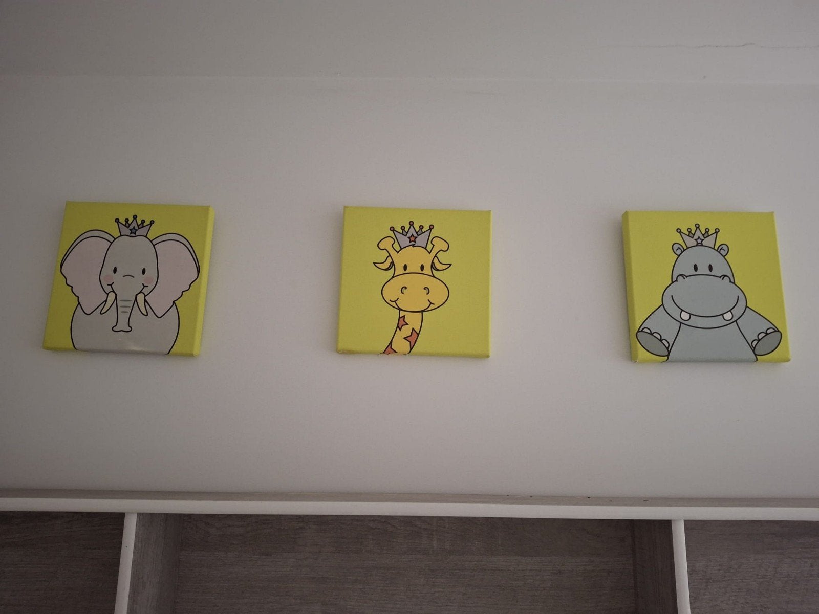 Leuke schilderijtjes voor de kinderkamer Jungle, Minder dan 50 cm, Ophalen of Verzenden, Zo goed als nieuw, Schilderij
