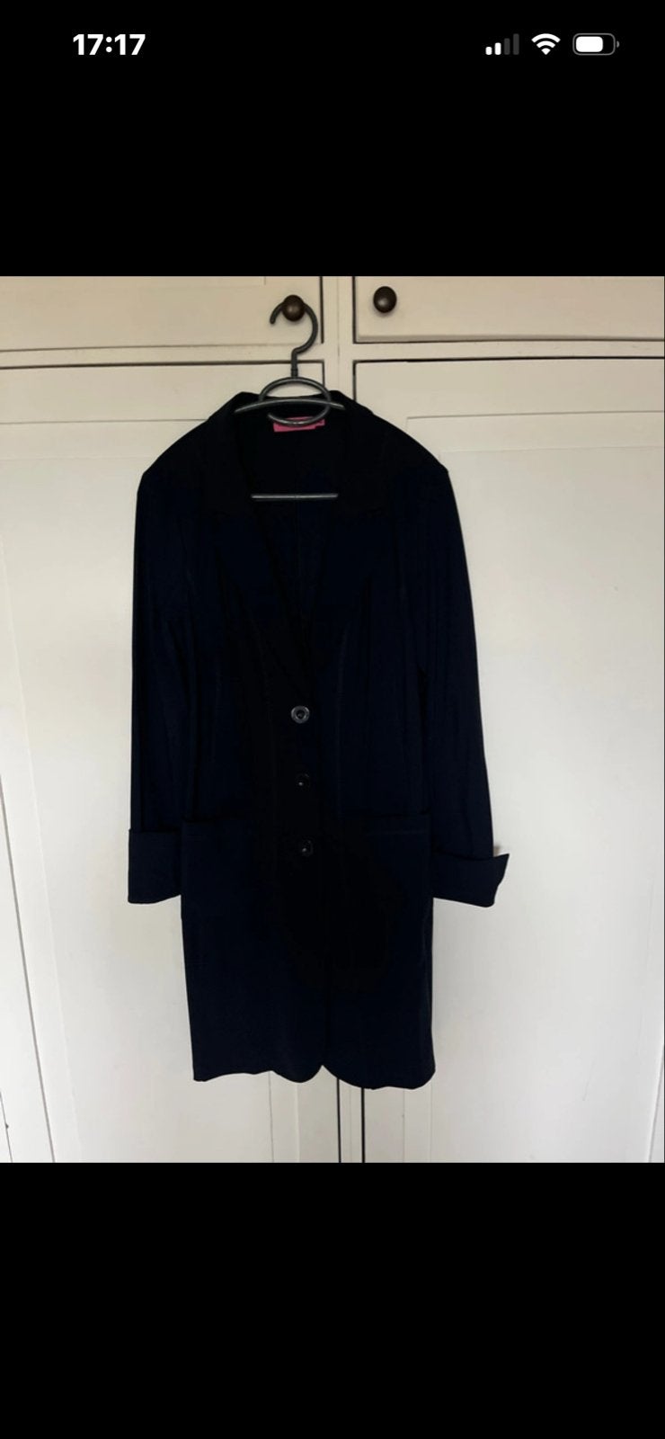Mooie donkerblauwe lange colbert Studio Anneloes - Maat XL, Blauw, Maat 46/48 (XL) of groter, Ophalen of Verzenden, Zo goed als nieuw