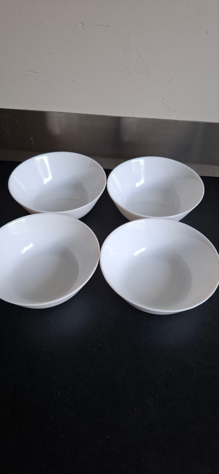 Set van 4 witte ovale schalen - Zo goed als nieuw, Ophalen, Schaal, Vaatwasserbestendig, Rond
