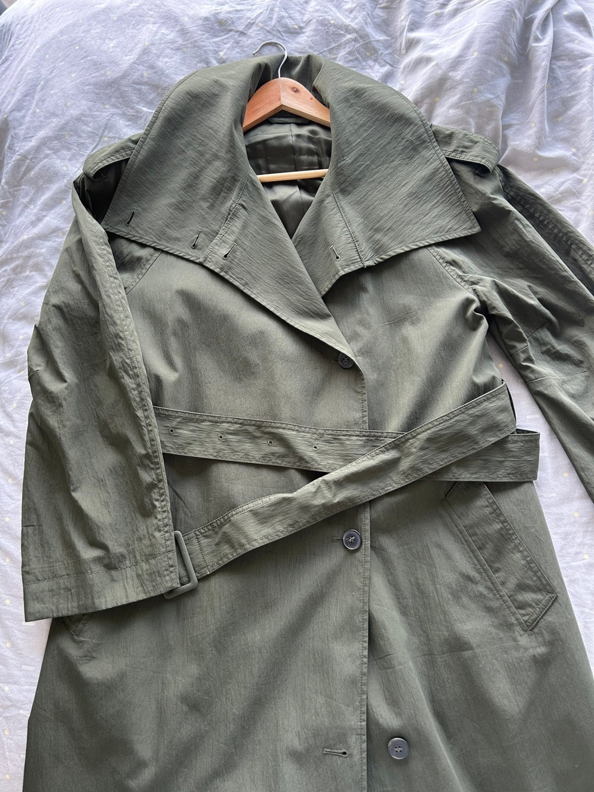 & other stories trench coat, Kleding | Dames, Ophalen of Verzenden, Zo goed als nieuw, Maat 38/40 (M), Groen