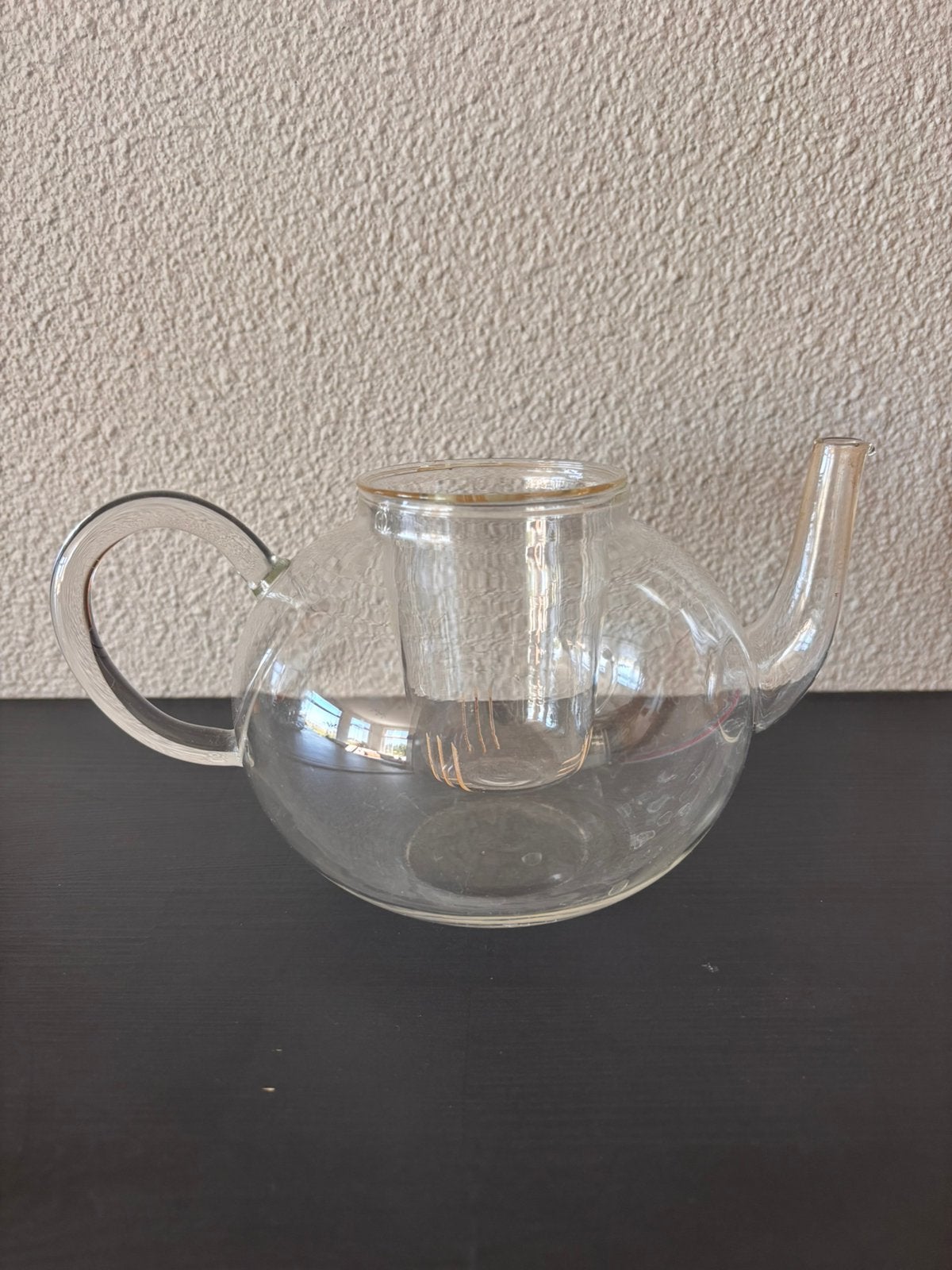 Glazen theepot met glazen filter glas, Huis en Inrichting, Ophalen of Verzenden, Zo goed als nieuw