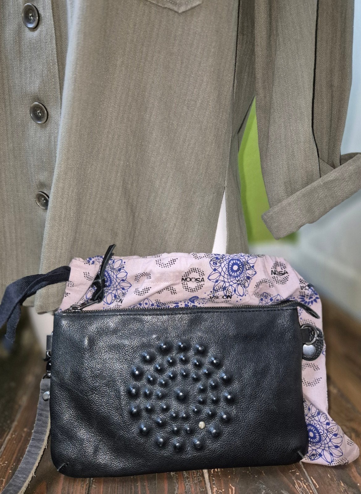 NOOSA Amsterdam Clutch/Schoudertasje Zwart Leer, Ophalen of Verzenden, Nieuw, Zwart, Schoudertasje