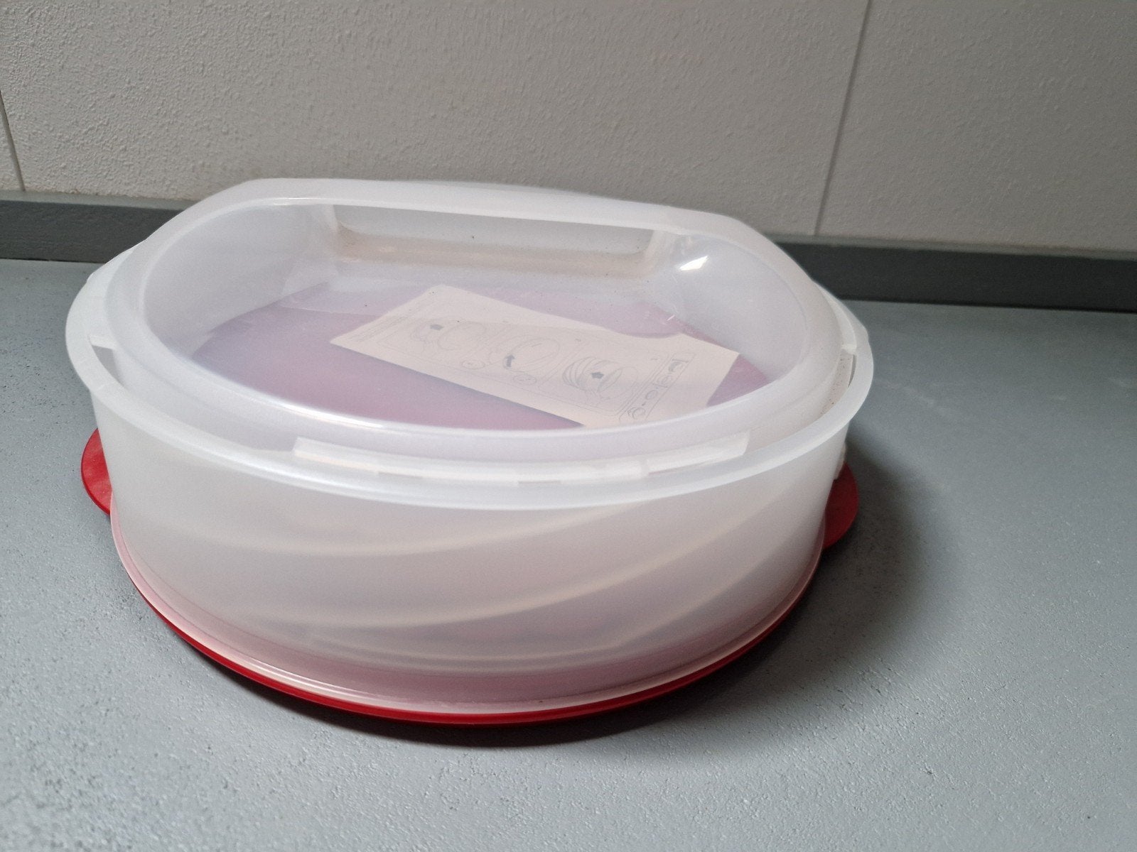 Tupperware Twister Taartdoos + Taartring, Ophalen of Verzenden, Nieuw, Rood, Overige typen