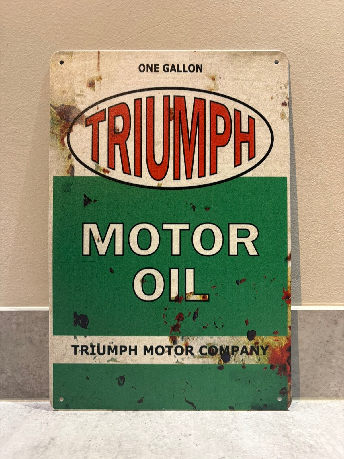 Mancave Bar Café Wanddecoratie metalen bordje Triumph Motor, Ophalen of Verzenden, Zo goed als nieuw, Reclamebord
