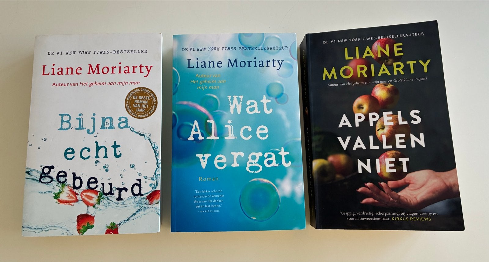 3 x Liane Moriarty: Appels vallen niet+Bijna echt gebeurd+Wa, Ophalen of Verzenden, Gelezen, Wereld overig