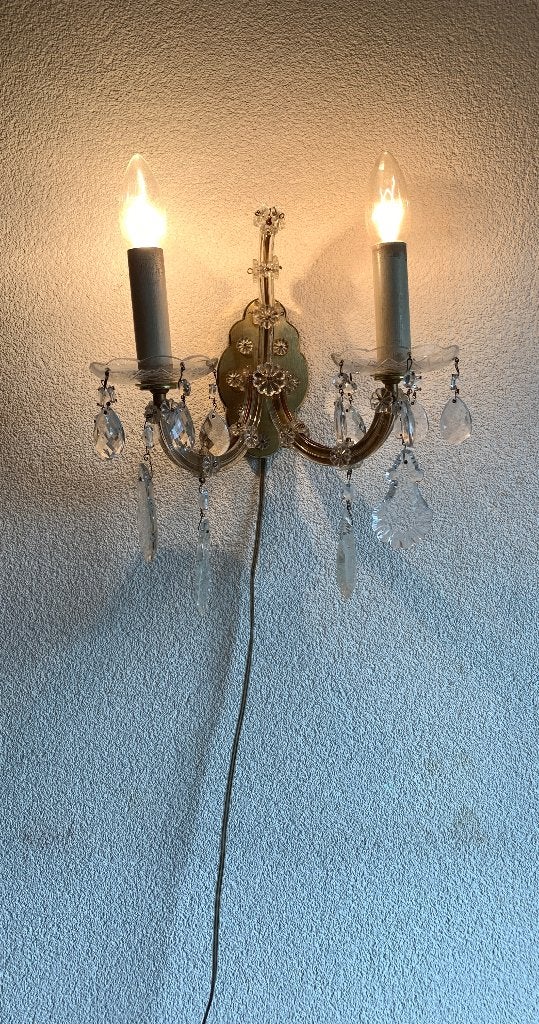 Franse wandlamp, Ophalen of Verzenden, Gebruikt, Glas