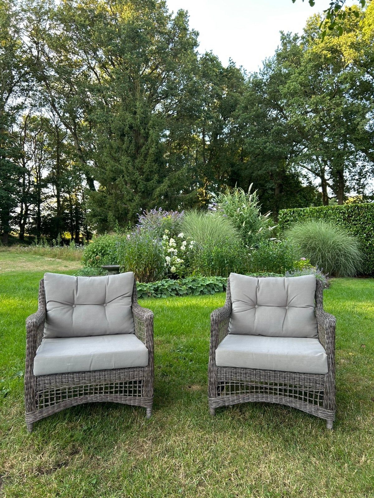 Leuke, comfortabele tuin/loungeset van wicker, Ophalen, Zo goed als nieuw, Wicker