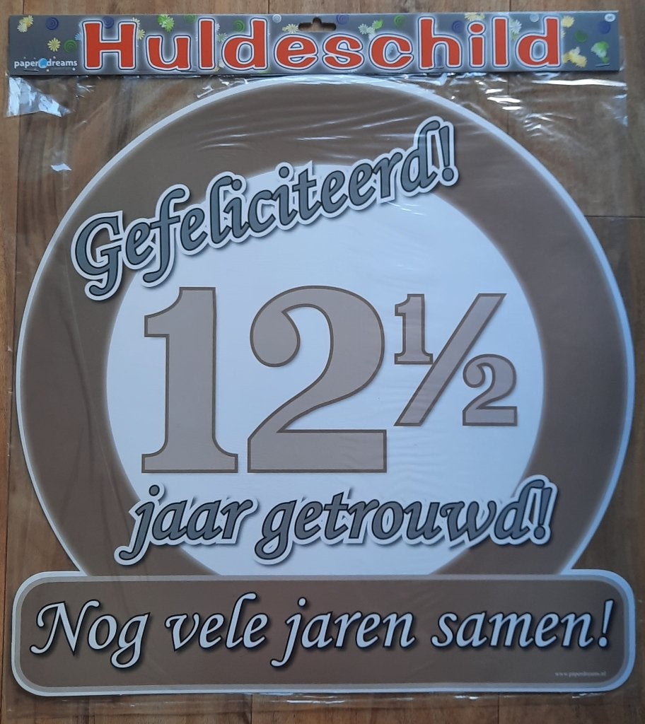 Huldeschild, Slingers  12,5 jaar getrouwd   Feest  ( Nieuw ), Hobby en Vrije tijd, Ophalen of Verzenden, Nieuw, Versiering, Geboorte of Huwelijk