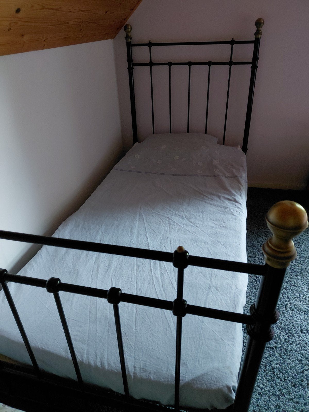 Spijlenbed, Ophalen, Eenpersoons, Hout, 90 cm