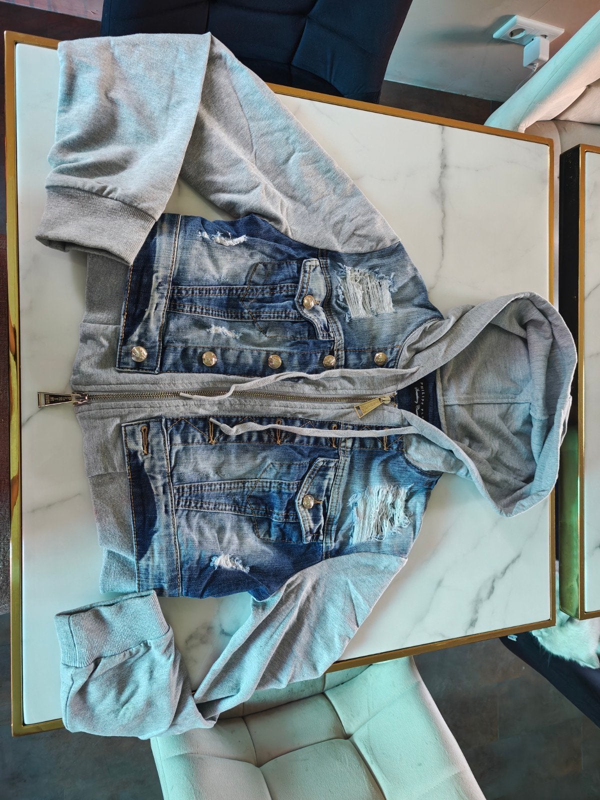 Philipp Plein zomerjasje maat XS / S, Blauw, Ophalen of Verzenden, Zo goed als nieuw, Maat 34 (XS) of kleiner
