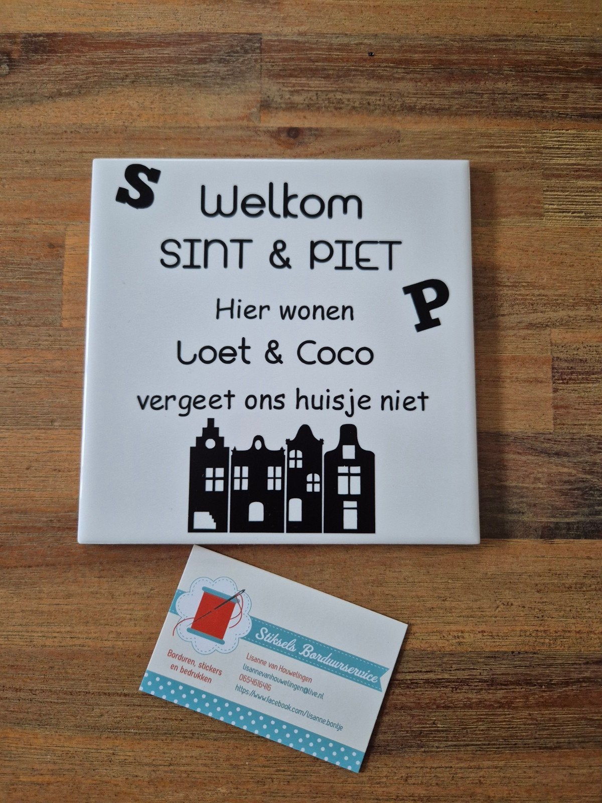 Tegeltje Sint en Piet met naam, Ophalen of Verzenden, Nieuw